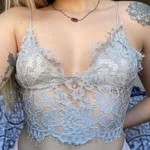 Grey Lace Bralette